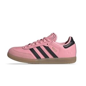Adidas Junior Size 5 Samba Messi  Light Pink & Black Leather Sneakers